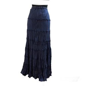 Solitaire Navy Boho Maxi Peasant Skirt